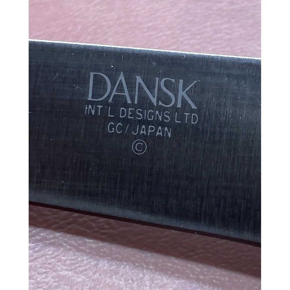 Vtg Dansk Steak Knives Set of 4 Unserrated Teak Handle Stainless Steel GC Japan